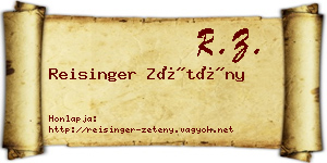 Reisinger Zétény névjegykártya